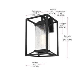 Elegant Lighting - Willington 9.5 Inch Outdoor Wall Sconce In - Black