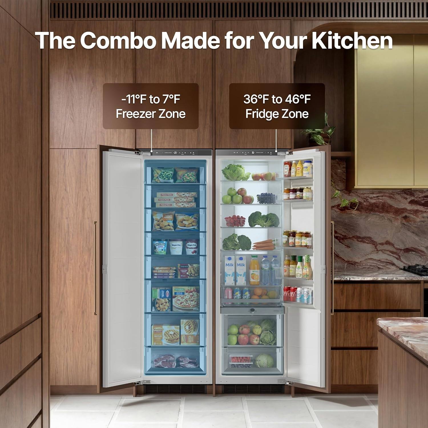 Ca'Lefort 22 Inch Panel Ready Refrigerator Bundle, Built in Panel
