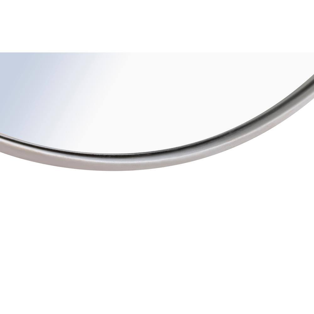 Alt View 2. Elegant Decor - Metal frame Round Mirror with decorative hook 36 inch Silver finish - Silver.
