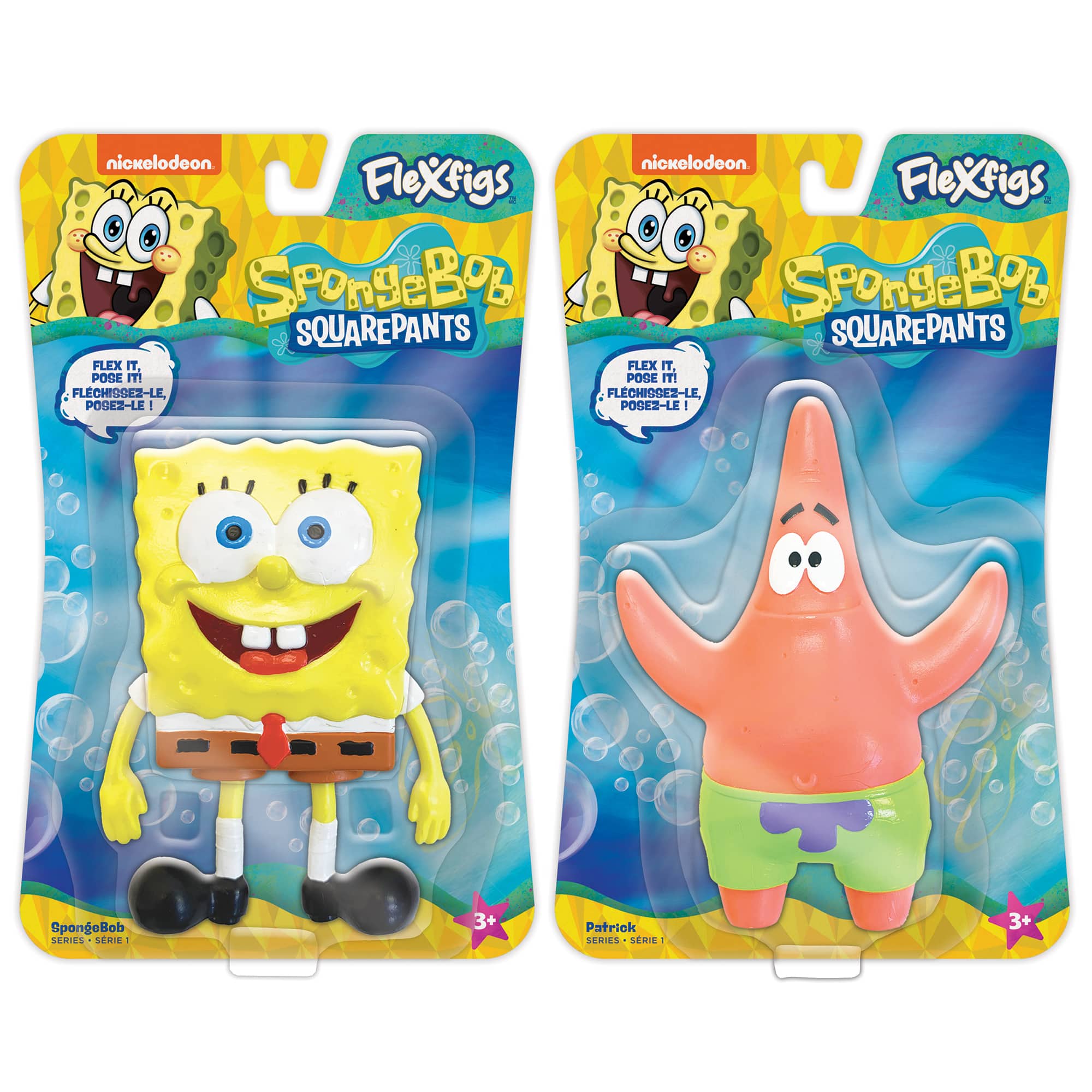 FleXfigs FleXfigs SpongeBob Squared Pants FleX it, FleX it. Posez-le, posez-le! SpongeBob Série 3+ Patrick Série 3+