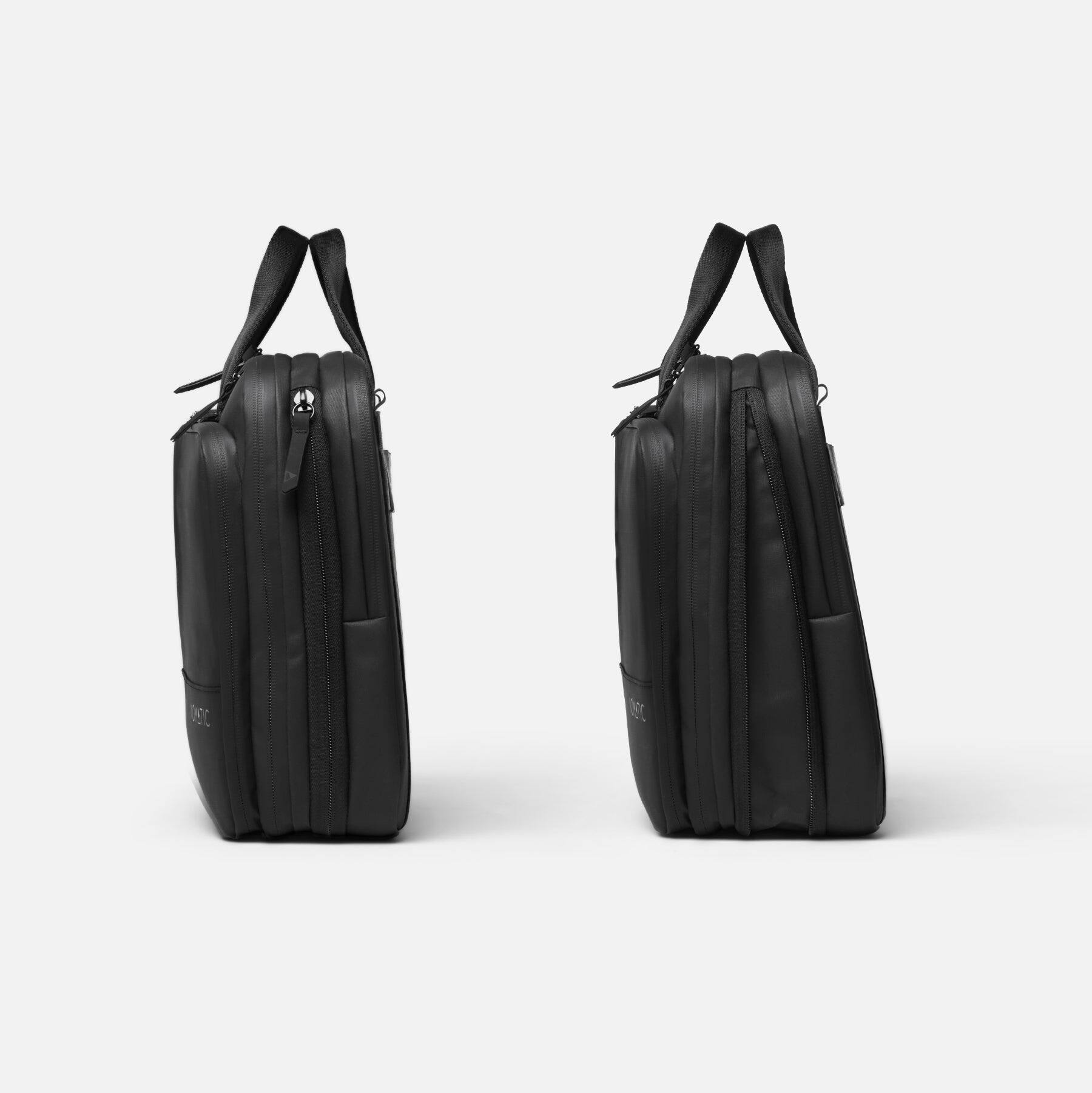 Alt View 2. Nomatic - Slim Messenger Laptop Bag with RFID Pocket, Tech Organizer, Water-Resistant Zippers & Expansion Design - Black.