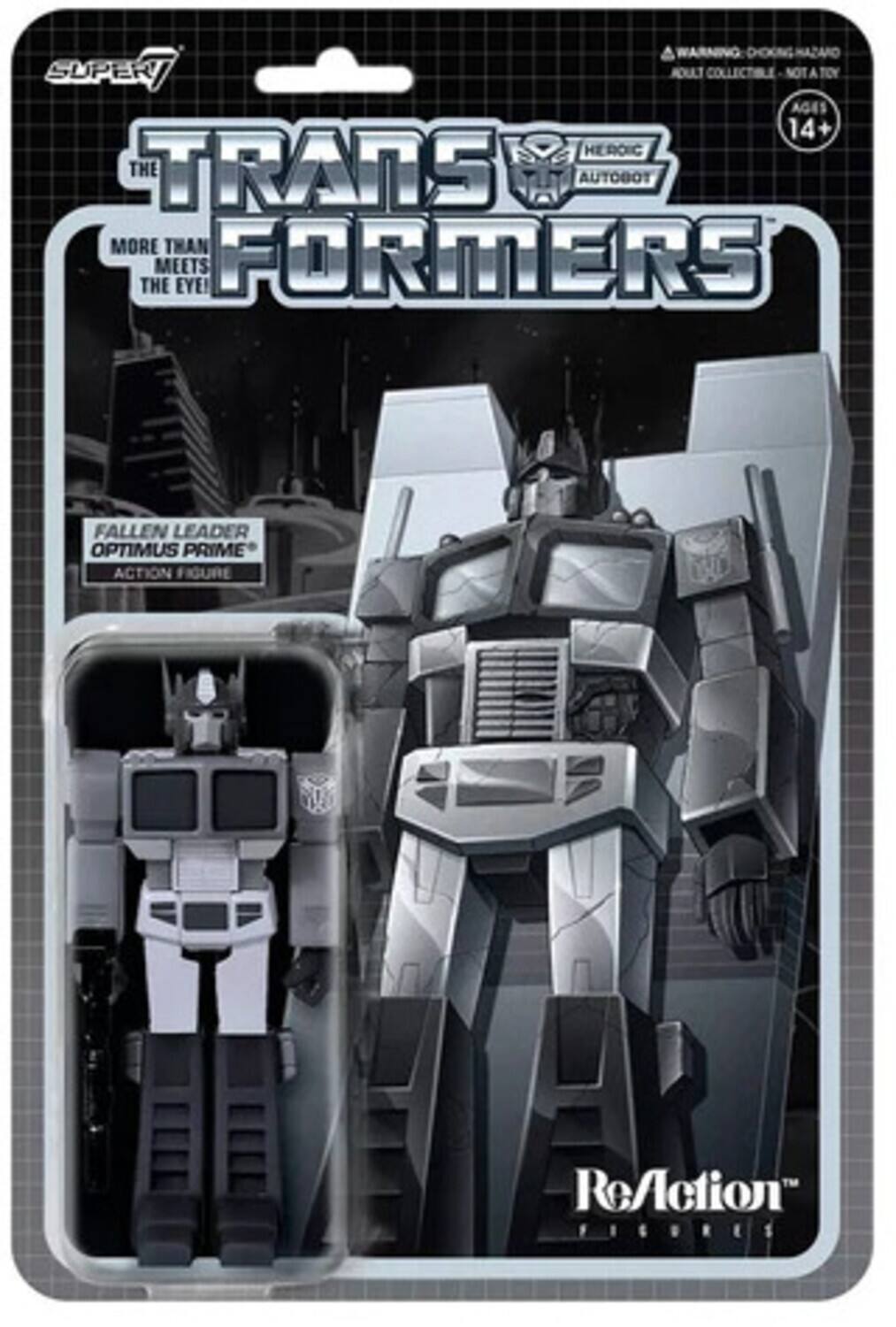 Transformers - ReAction Figure Wv1 - Optimus Prime Fallen Leader (Greyscale) - COLLECTIBLES