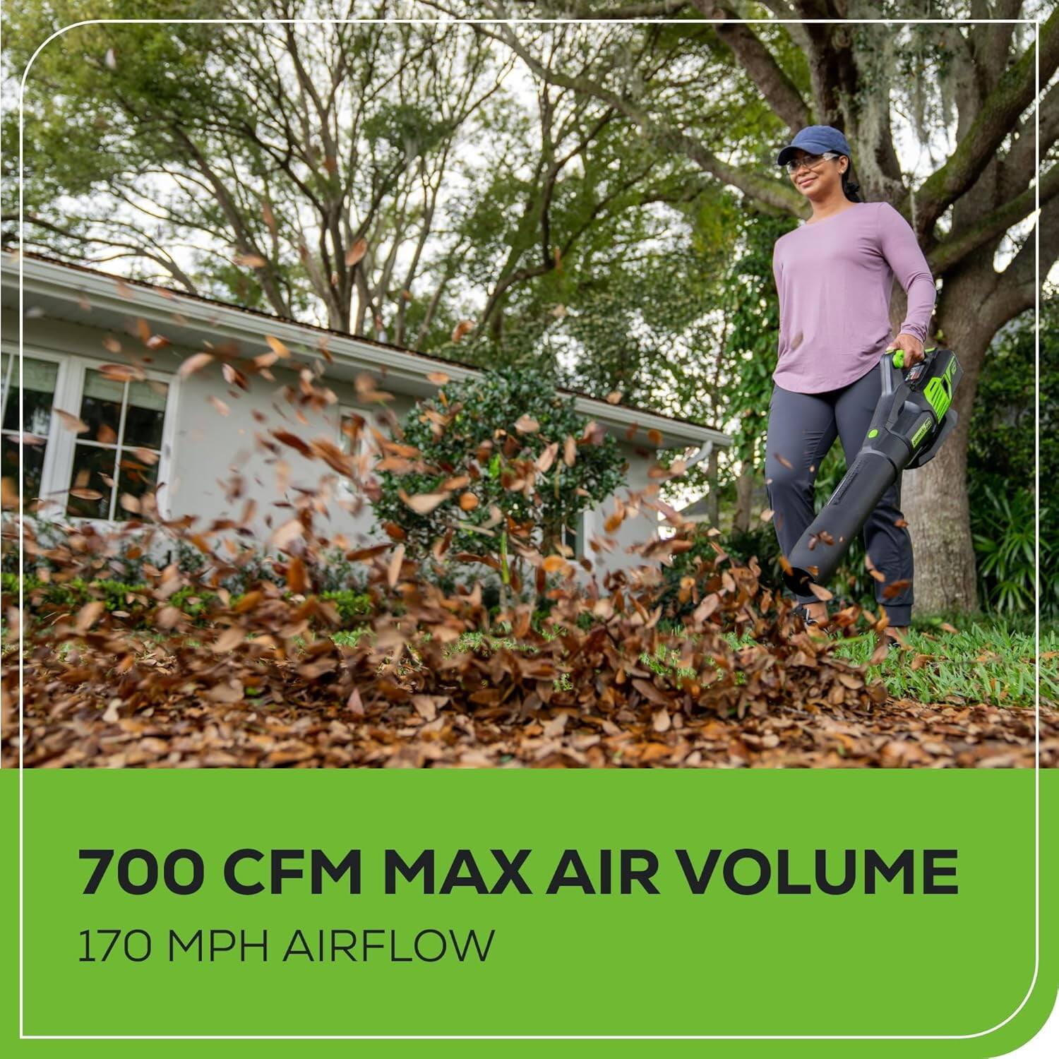 700 CFM MAX AIR VOLUME  
170 MPH AIRFLOW