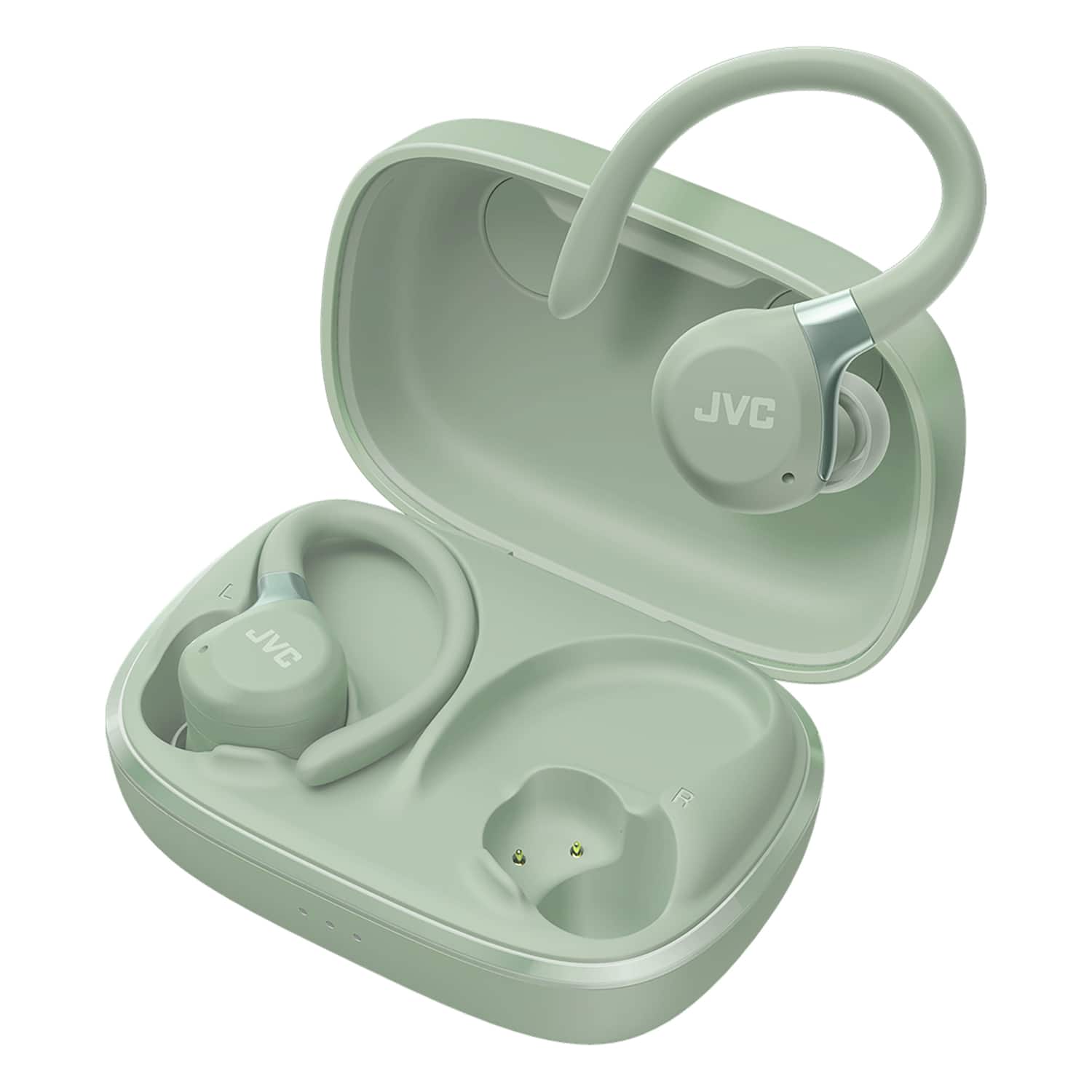 JVC - Sport Fitness Series Hook-style Bluetooth Earbuds With Microphone, Active Noise Canceling, True Wireless - Green