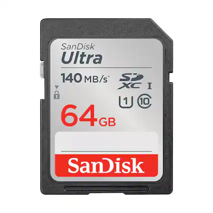 SanDisk Ultra 140 MB/s* SD XC I
64GB
10
SanDisk