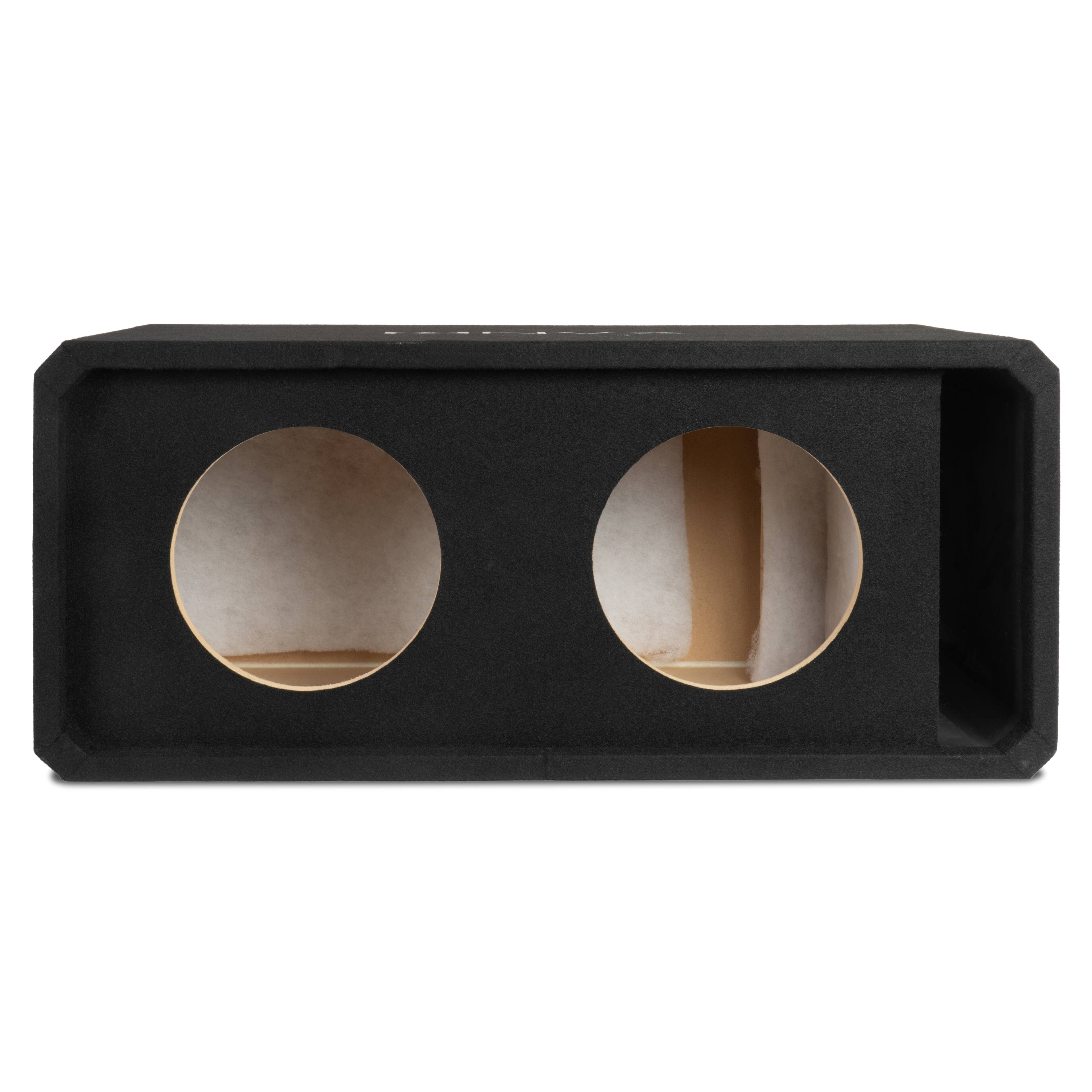Angle. NVX - NE102P Dual 10" Slot Ported 3/4" MDF Subwoofer Enclosure.