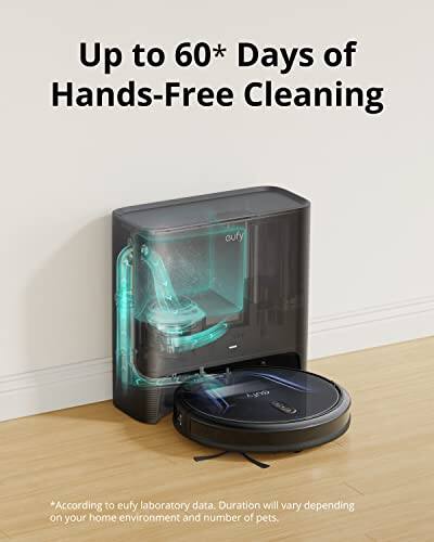 Up to 60* Days of Hands-Free Cleaning

*According to eufy laboratory data. Duration will vary depending on your home environment and number of pets.