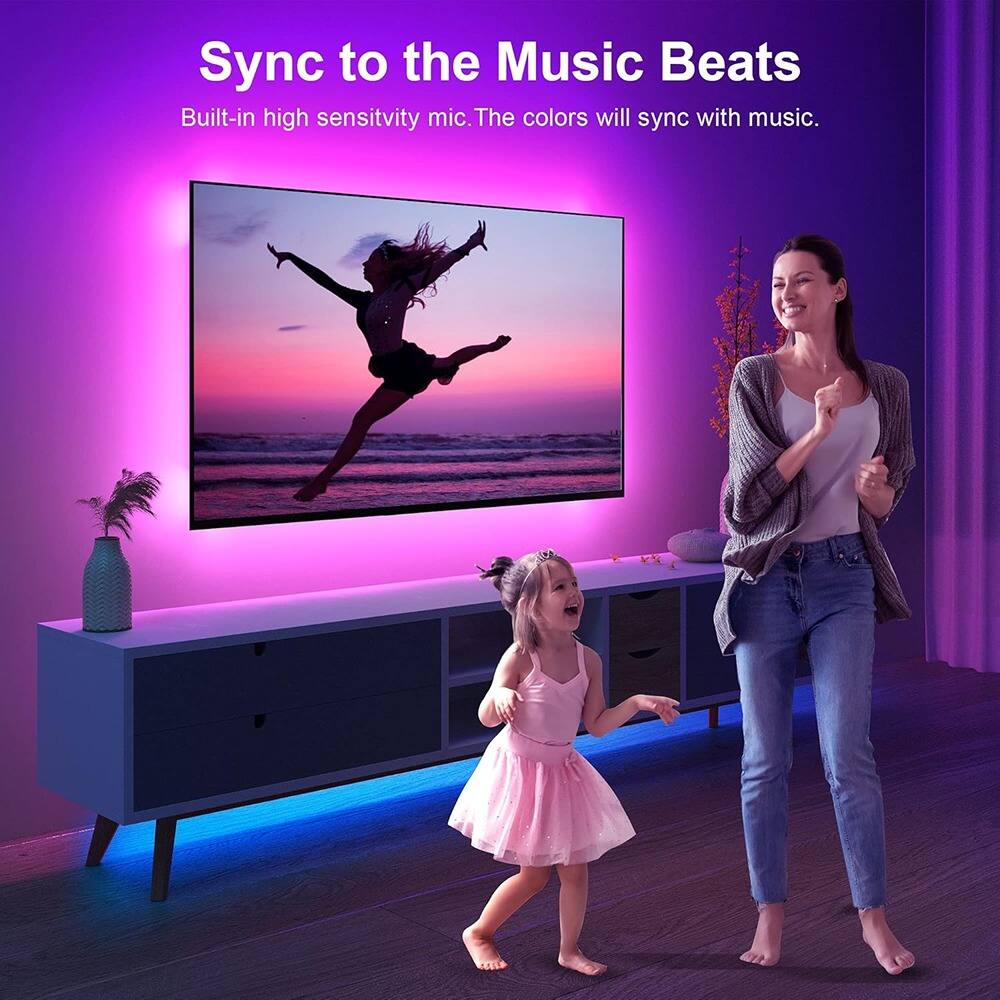 Sync to the Music Beats  
Built-in high sensitivity mic. The colors will sync with music.