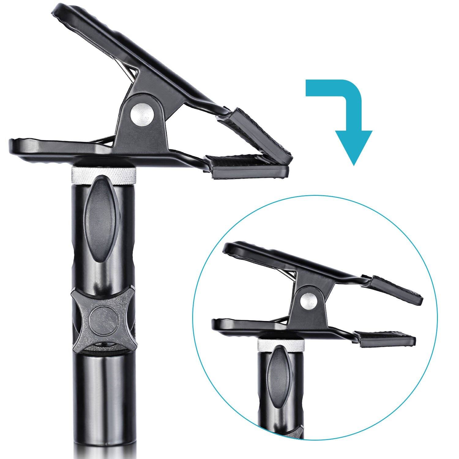 Angle. Neewer - 2-Pack Heavy Duty Metal Clamp Holder for Reflector, 5/8" Light Stand Attachment.