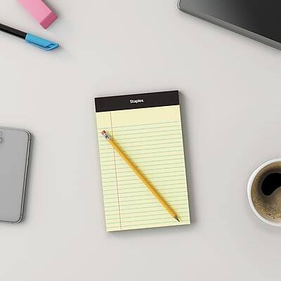 Alt View 7. Staples - Notepads, 5" x 8", Narrow Ruled, 100 Sheets/Pad, 6 Pads/Pack - Canary.