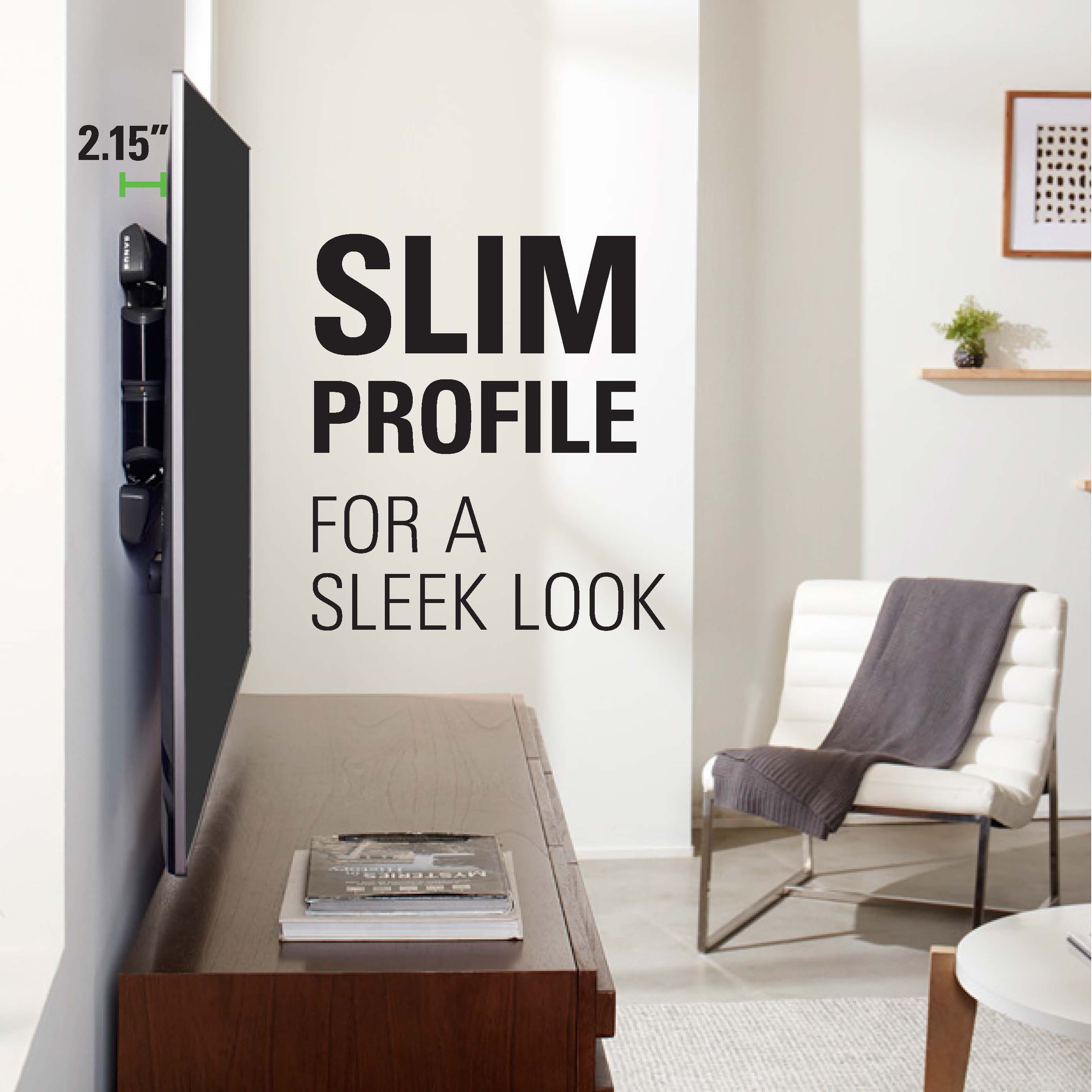 The text on the image reads "2.15" H SLIM PROFILE FOR A SLEEK LOOK MYSTERIER." This text is grouped and corrected as follows:
"2.15" H SLIM PROFILE FOR A SLEEK LOOK MYSTERIER."
The corrected text is: "2.15" H SLIM PROFILE FOR A SLEEK LOOK MYSTERIER."