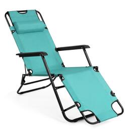 Winado - Folding Lounge Camping Reclining Chair with Removable Pillow, Potable Zero Gravity Chair for Outdoor Indoor Balconies - Mint Green