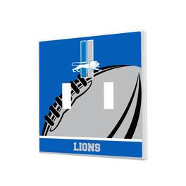 Keyscaper - Detroit Lions Passtime Design Double Toggle Lightswitch Plate - Multicolor