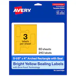 Avery - Avery® Sealing Labels, 5-1/8" x 4", Bright 240 Total - Yellow