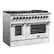 Left. Forno Appliances - Galiano 6.58 Cu. Ft. Freestanding Dual Fuel Range with Convection Oven and Griddle - White Door.