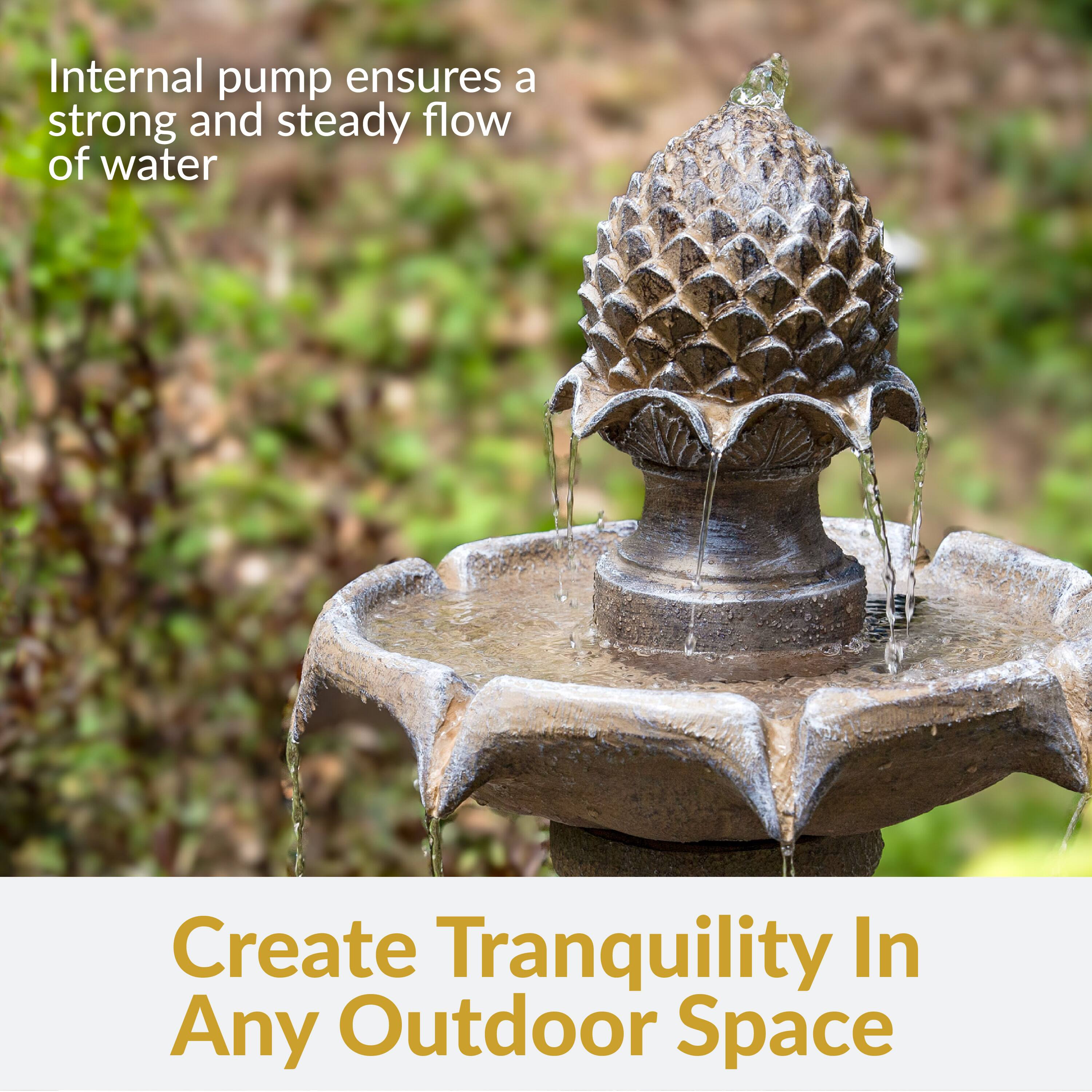 Internal pump ensures a strong and steady flow of water

Create Tranquility In Any Outdoor Space