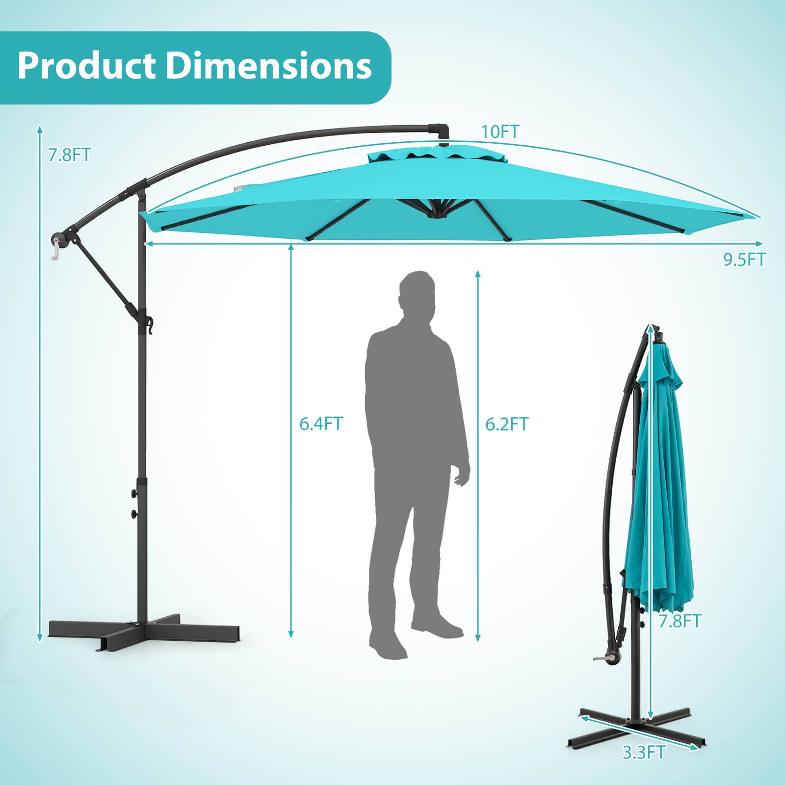 Product Dimensions: 7.8FT, 10FT, 9.5FT, 6.4FT, 6.2FT, 7.8FT, 3.3FT.