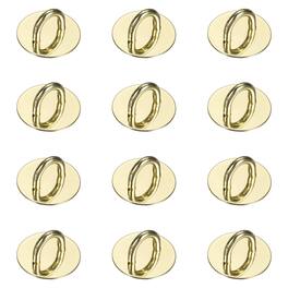 Unique Bargains - Metal Phone Charm Hook 0.9", 12pcs Adhesive Circle Shaped Finger Grip for Smartphones Keychain Tablet Case Accessories - Gold