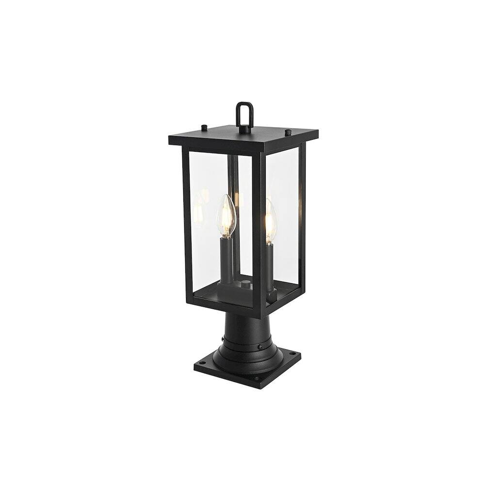 Angle. Elegant Lighting - Venango 7 inch Outdoor Pendant in Black - Black.