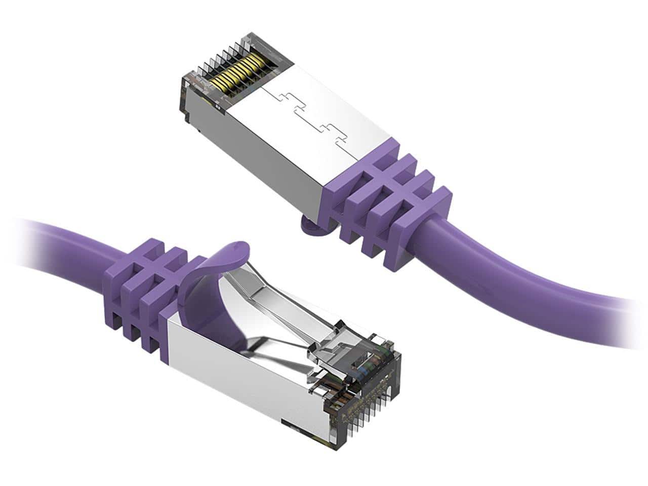 Nippon Labs - Cat8 RJ45 4ft Ethernet Cable, Shielded 40Gbps 2000MHz, In/Outdoor, Weatherproof S/FTP (Purple)