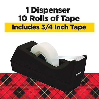 1 Dispenser  
10 Rolls of Tape  
Includes 3/4 Inch Tape