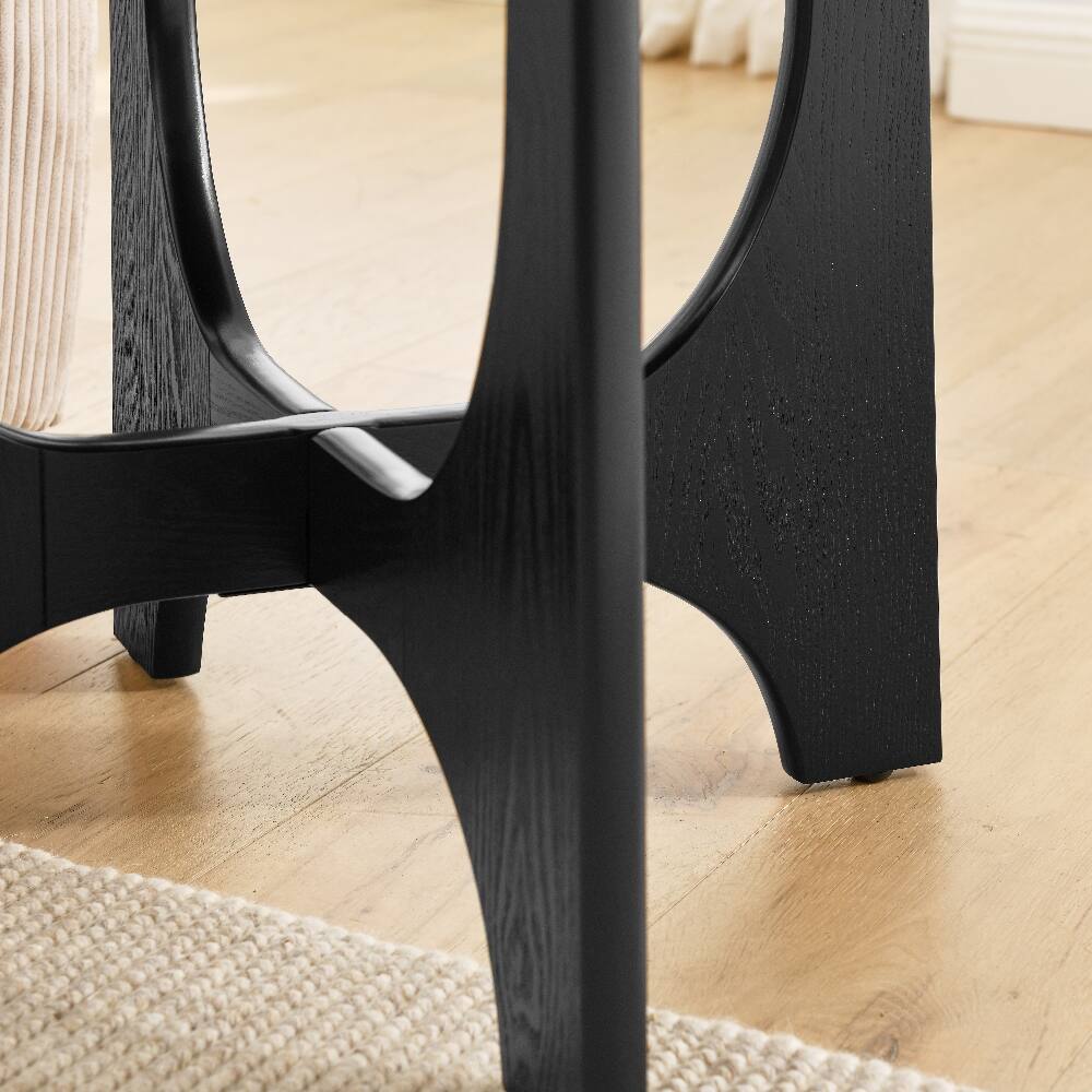 Back. Loheer - Loheer 25 Inch Round End Table Wooden Side Table for Living Room - Brown.
