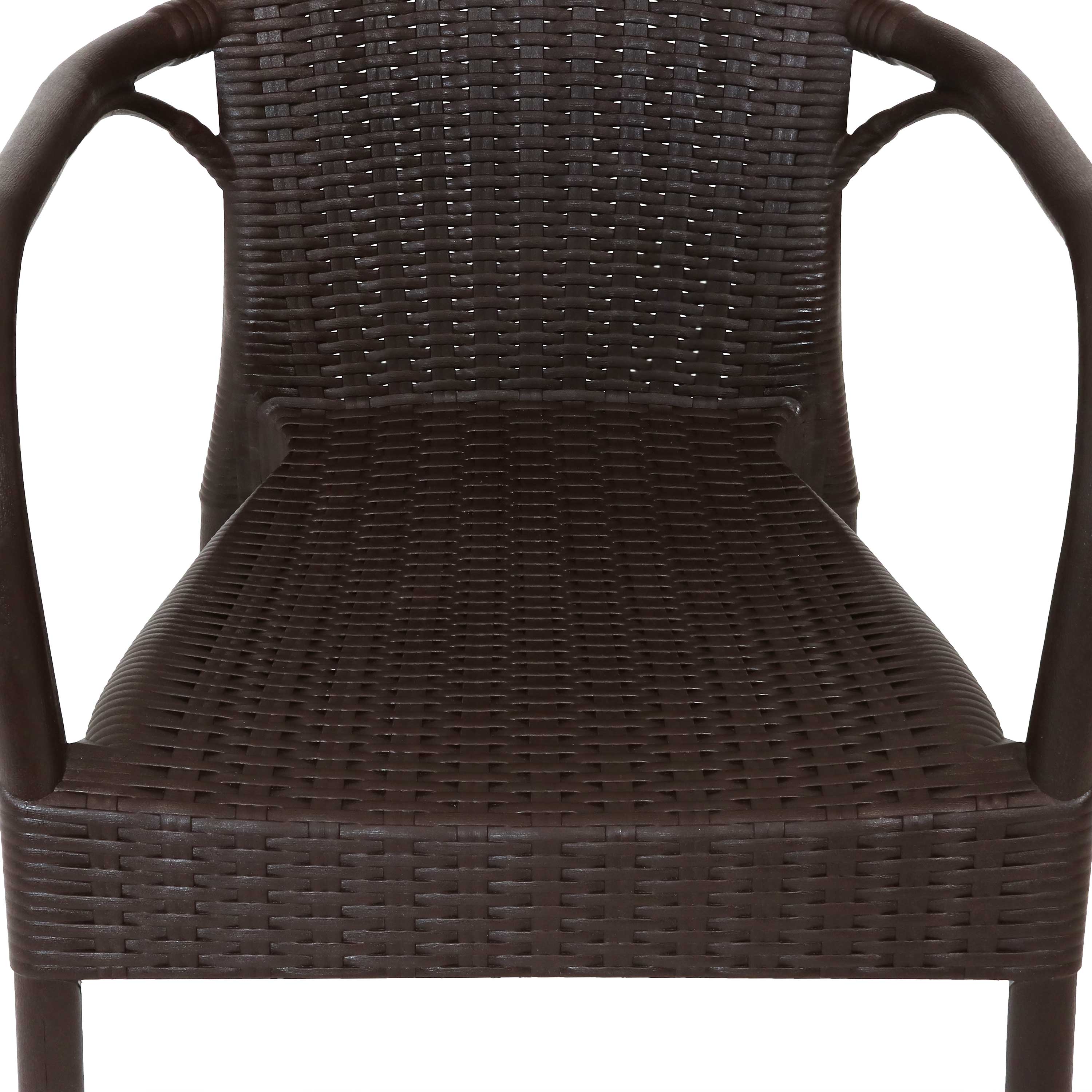 Alt View 5. Sunnydaze - Segesta All-Weather Plastic Patio Armchair - Set of 4 - Wenge.