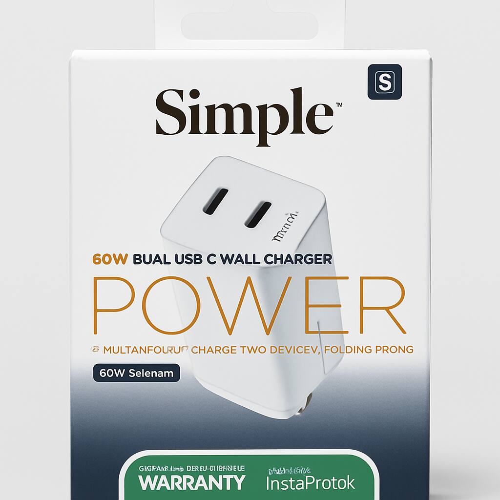 iSimple Simple (60w) Dual Usb C Gan Powered Folding Wall Charger - Best Buy