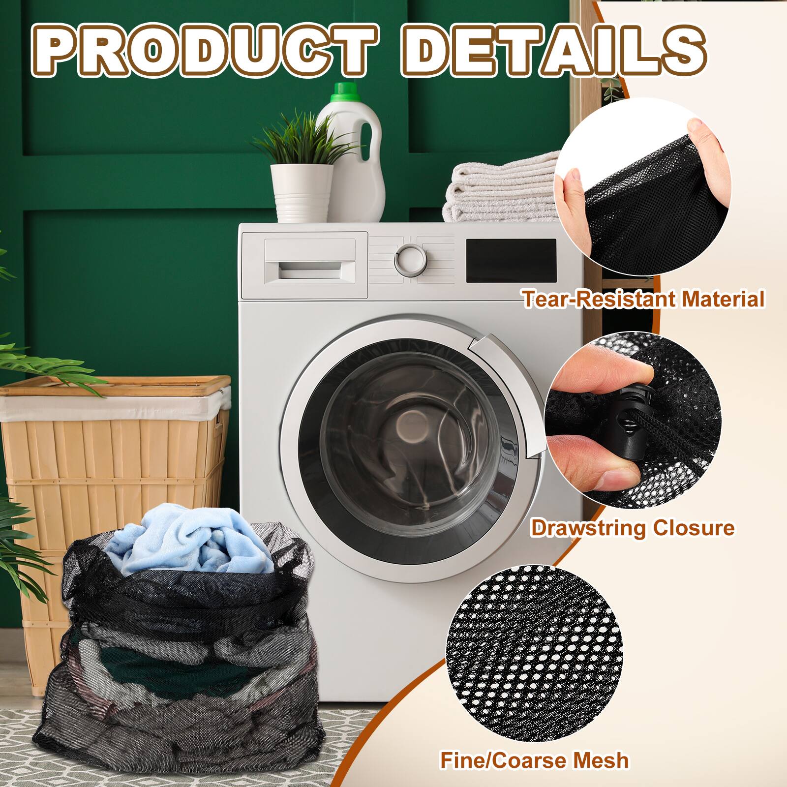 PRODUCT DETAILS

- Tear-Resistant Material
- Drawstring Closure
- Fine/Coarse Mesh