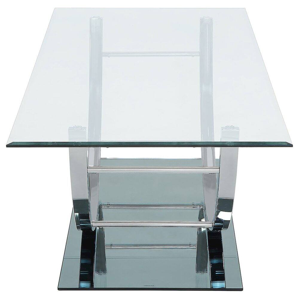 Alt View 5. Coaster Co. of America - Danville Rectangular U-Shaped Glass Top Coffee Table Chrome - Silver.