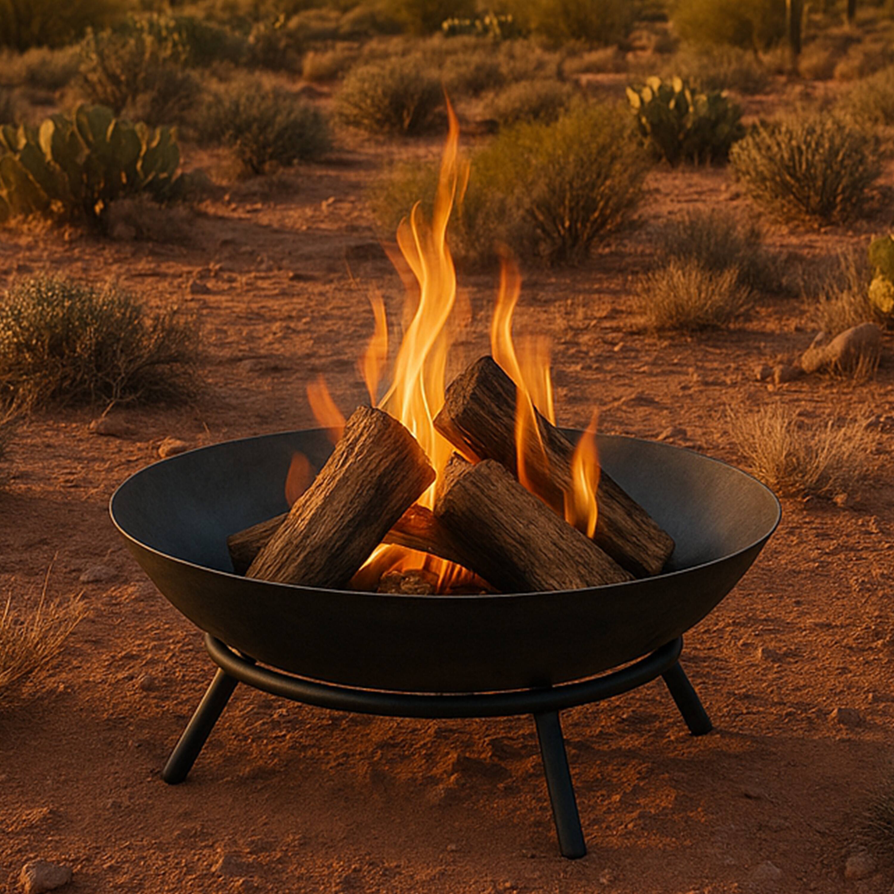Alt View 8. Sunnydaze - 22 in Raised Cast Iron Fire Pit Bowl with Stand - Dark Grey.