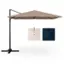 Alt View 1. Costway - Patio 9.5FT Square Cantilever Offset Hanging Umbrella 2-Tier 360° Outdoor - Coffee.