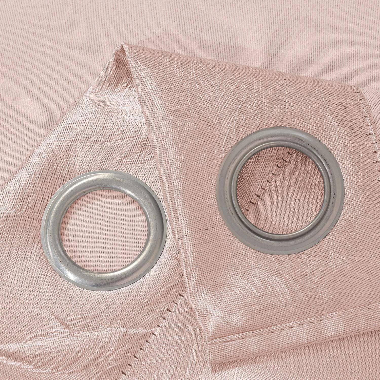 Alt View 1. Olivia Gray - Olivia Gray 100% Polyester 200 GSM Arlo Embossed Blackout Grommet Curtain Panel 54" x 90" Blush - Blush.