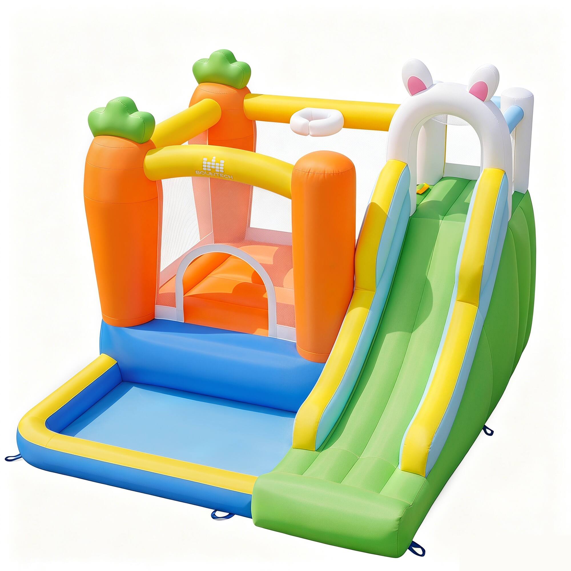 Alt View 9. Costway - Costway Inflatable Bounce House, Blow Up Water Slide with Ball Pit & Basketball Hoop (With 370W Blower) - Multi-Color.