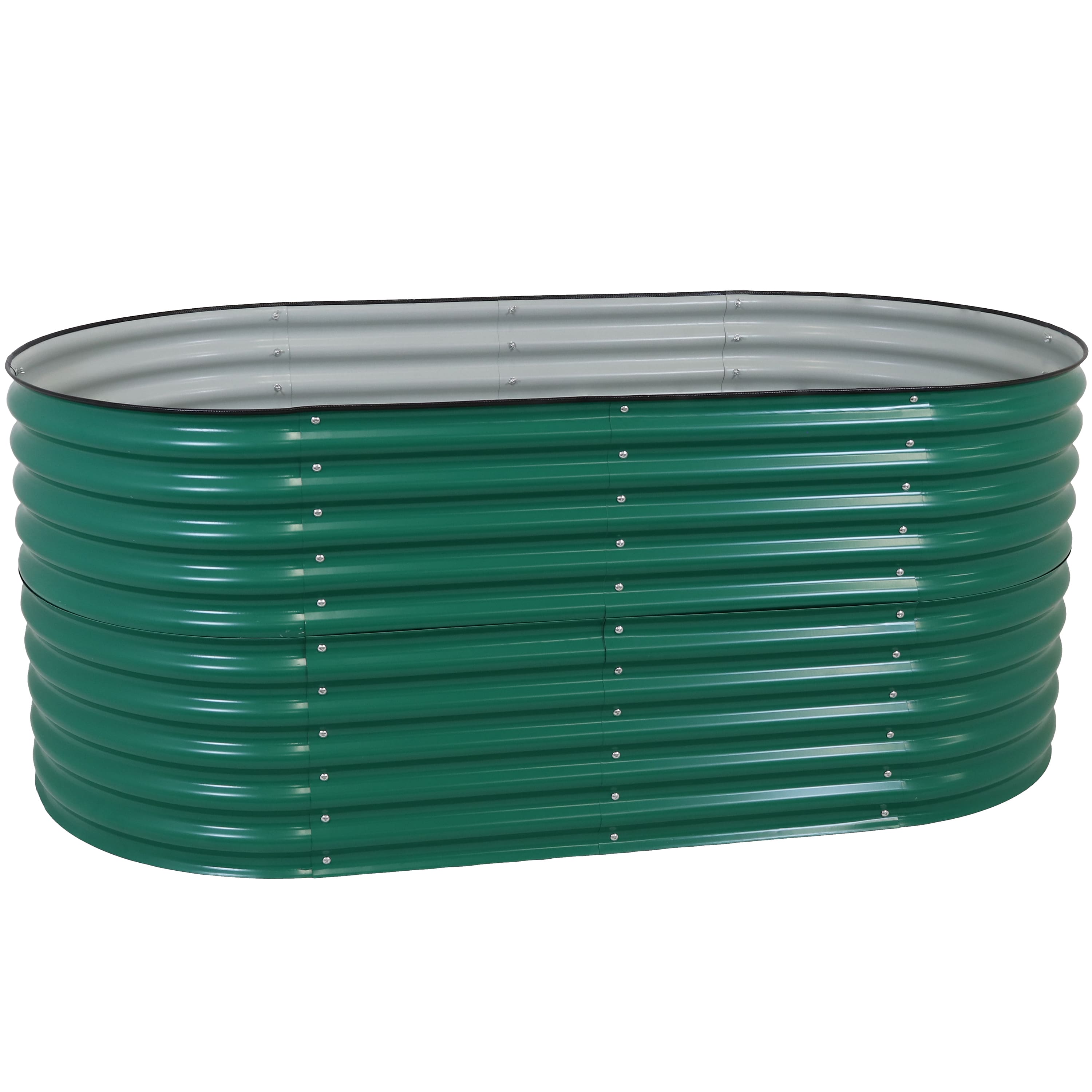 Sunnydaze - Galvalume Steel Oval Raised Garden Bed - 79 in x 32 in - Green price history on PriceWatchPro