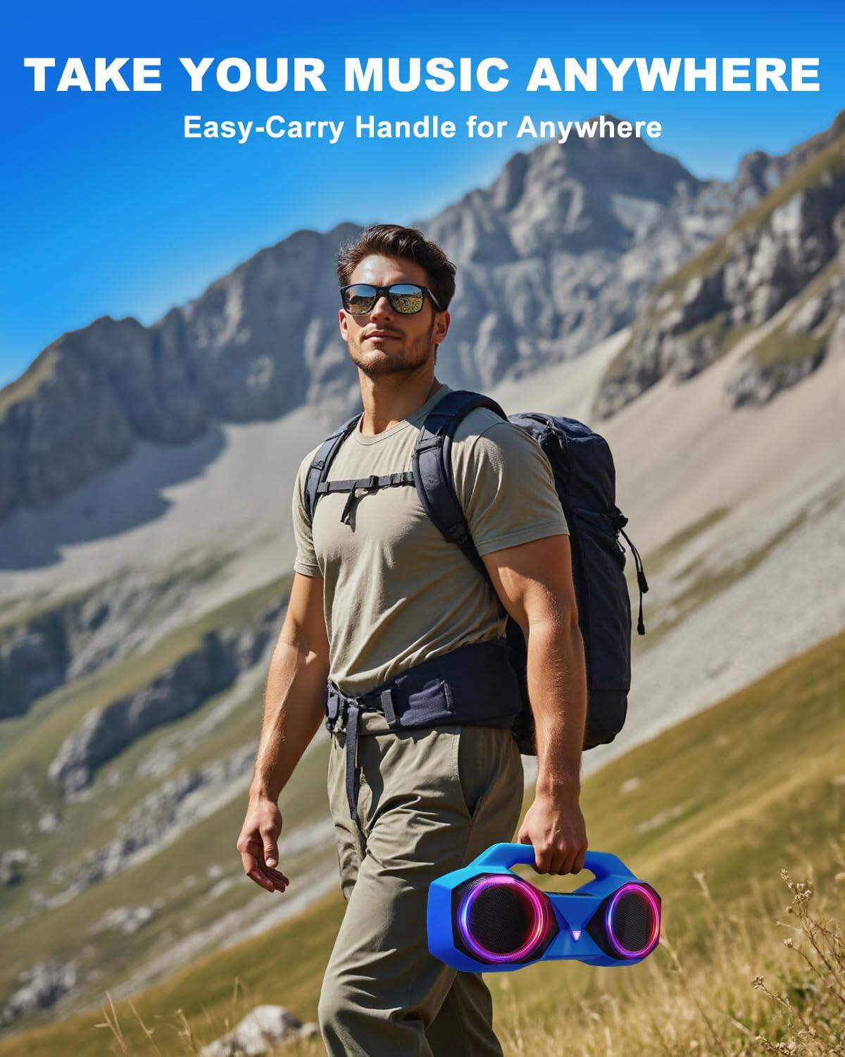 TAKE YOUR MUSIC ANYWHERE  
Easy-Carry Handle for Anywhere
