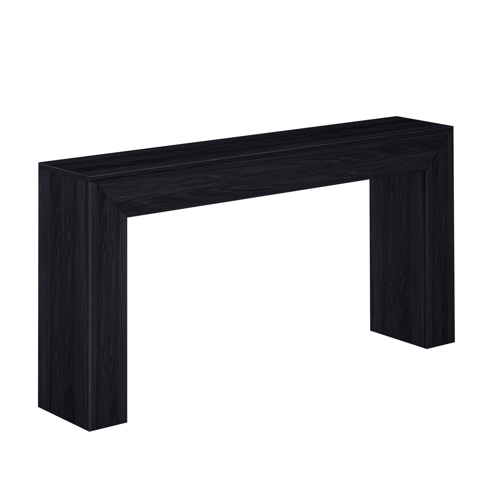 Alt View 2. Plank+Beam - Grande Console Table (66in / 1680mm), Black Wirebrush - Black Wirebrush.
