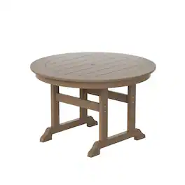 WestinTrends - Malibu 47" Outdoor Patio Round Dining Table - Weathered Wood