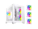 Front. DIYPC - DIYPC ARGB-Q3.R2-W White USB3.0/Type C Micro ATX Case w/ Tempered Glass & 3 ARGB Fans - White.