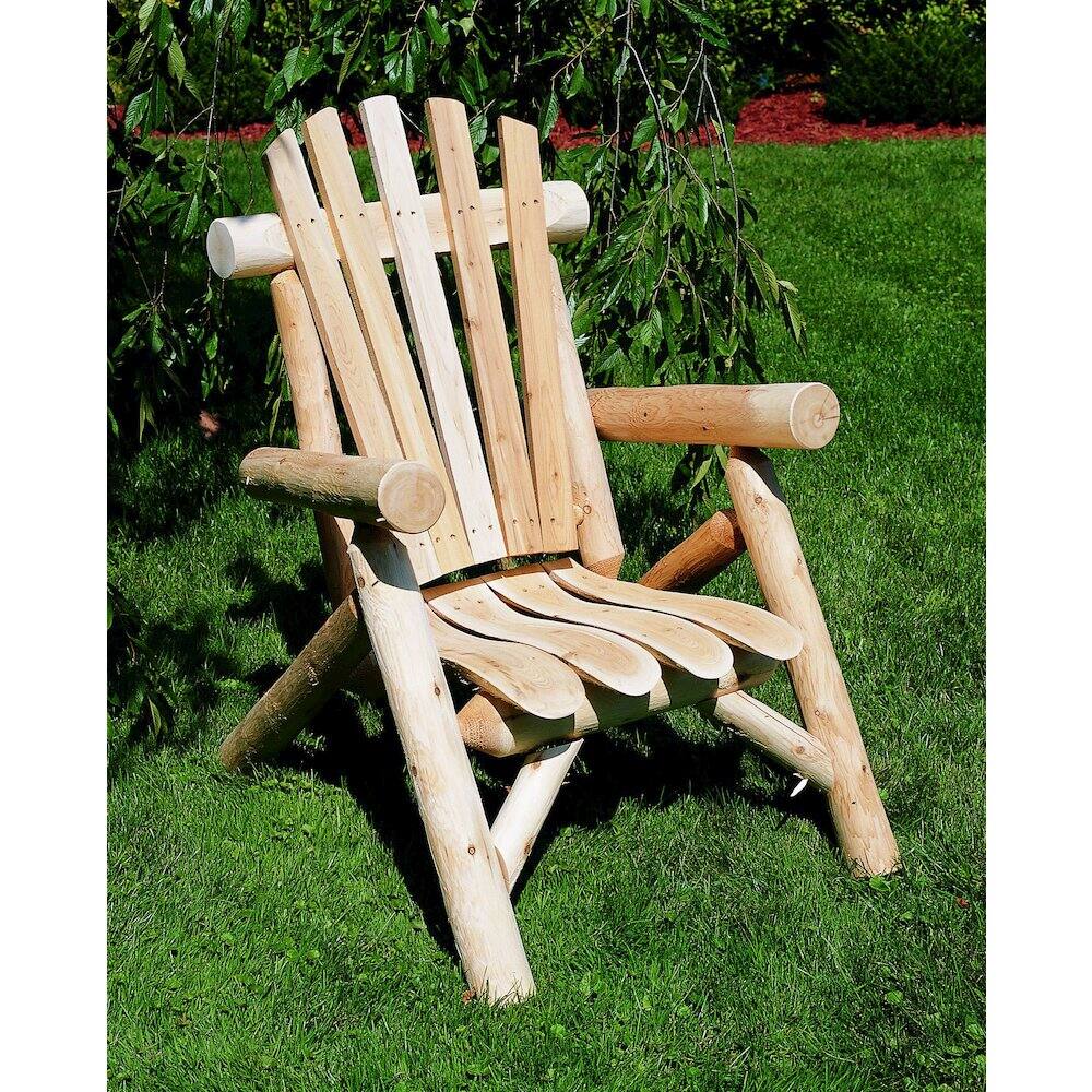 Alt View 2. Contoured Comfort - Cedar Log Lounge Chair - Brown.