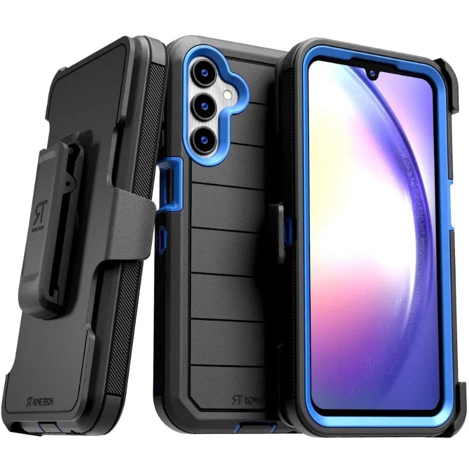 RomeTech - Defender Case for Samsung Galaxy A15 5G 2024, Black/Blue - Black / Blue