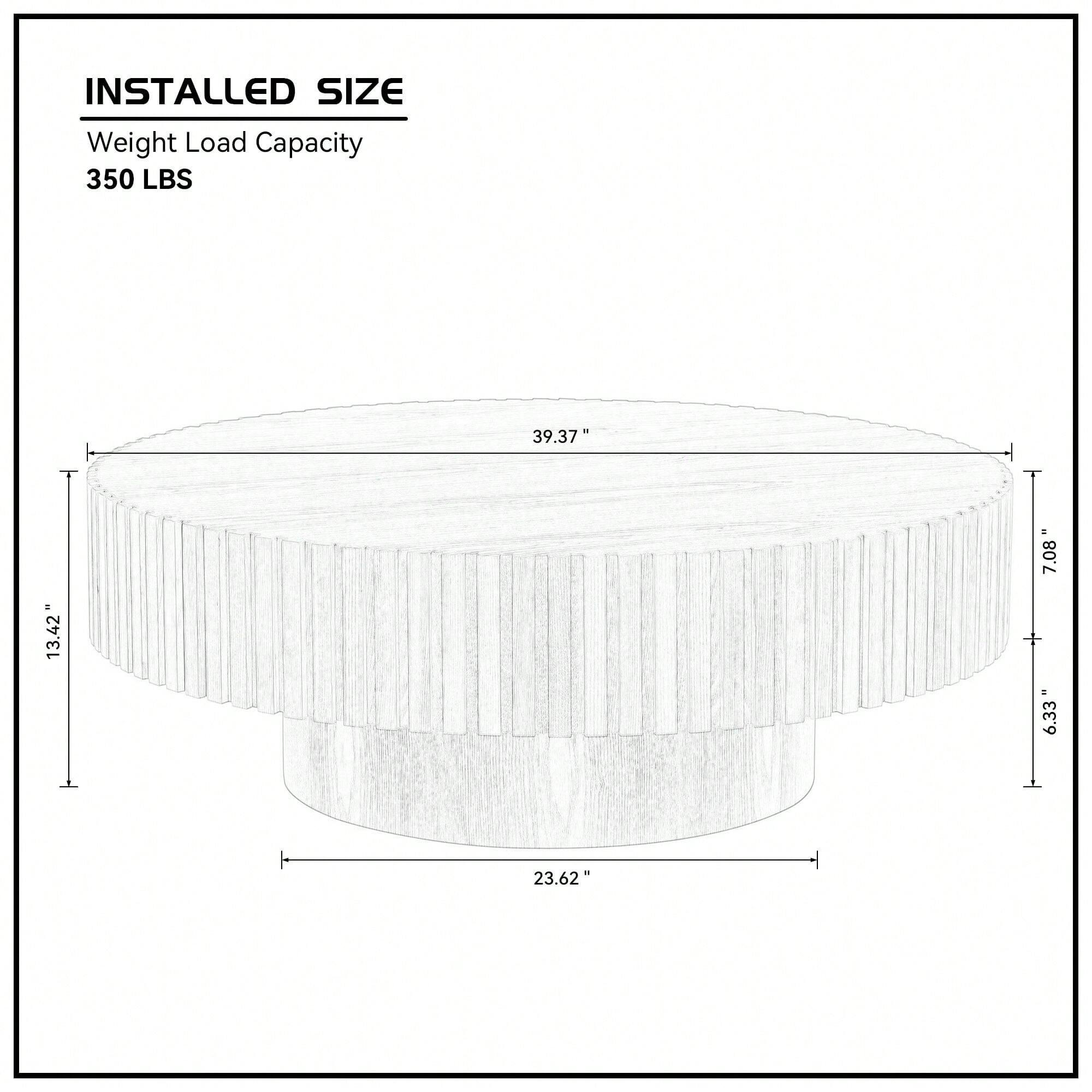 INSTALLED SIZE  
Weight Load Capacity  
350 LBS  

39.37"  
13.42"  
7.08"  
6.33"  
23.62"