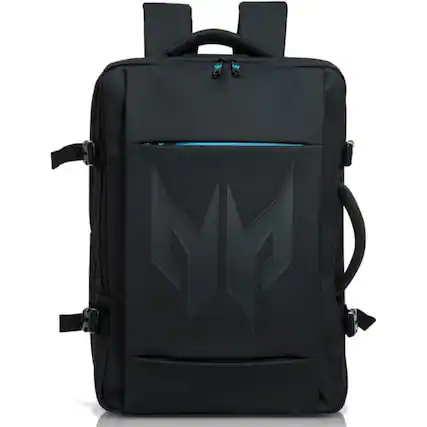 Front. Acer - Predator Robust Backpack - Fits 18" Laptop Expandable 30L Water-Repellent Anti-Theft Pocket Chest Strap - Black.