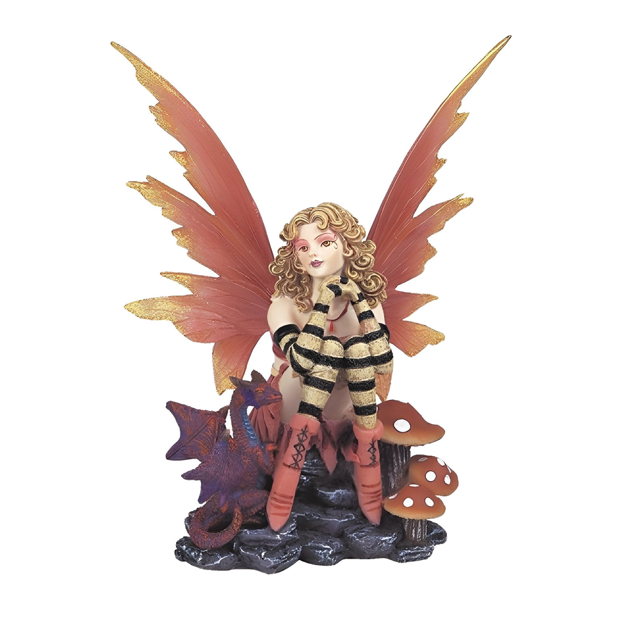 FC Design - 6"H Fairy with Dragon Baby Figurine Statue Office/Computer Desk Tabletop Medieval Gaming Home Decor Gift - Multi-Color