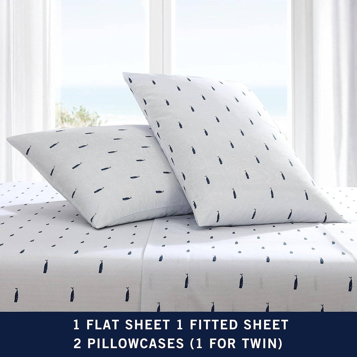 1 FLAT SHEET  
1 FITTED SHEET  
2 PILLOWCASES (1 FOR TWIN)