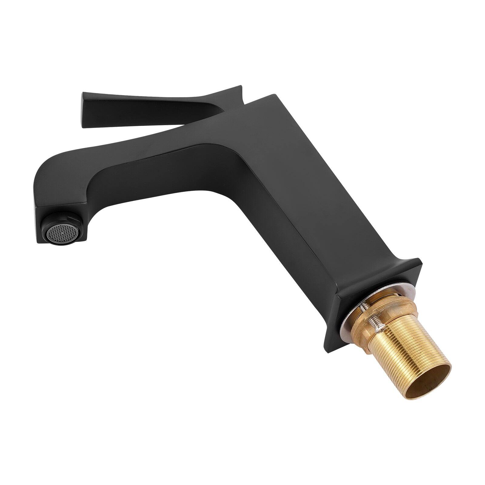 Alt View 9. Glintex - Single Handle Sink Faucet, Kitchen Sink Faucet with Push-Button Drain, Waterfall Spout for Bathroom RV Bar or Restroom - Matte Black.