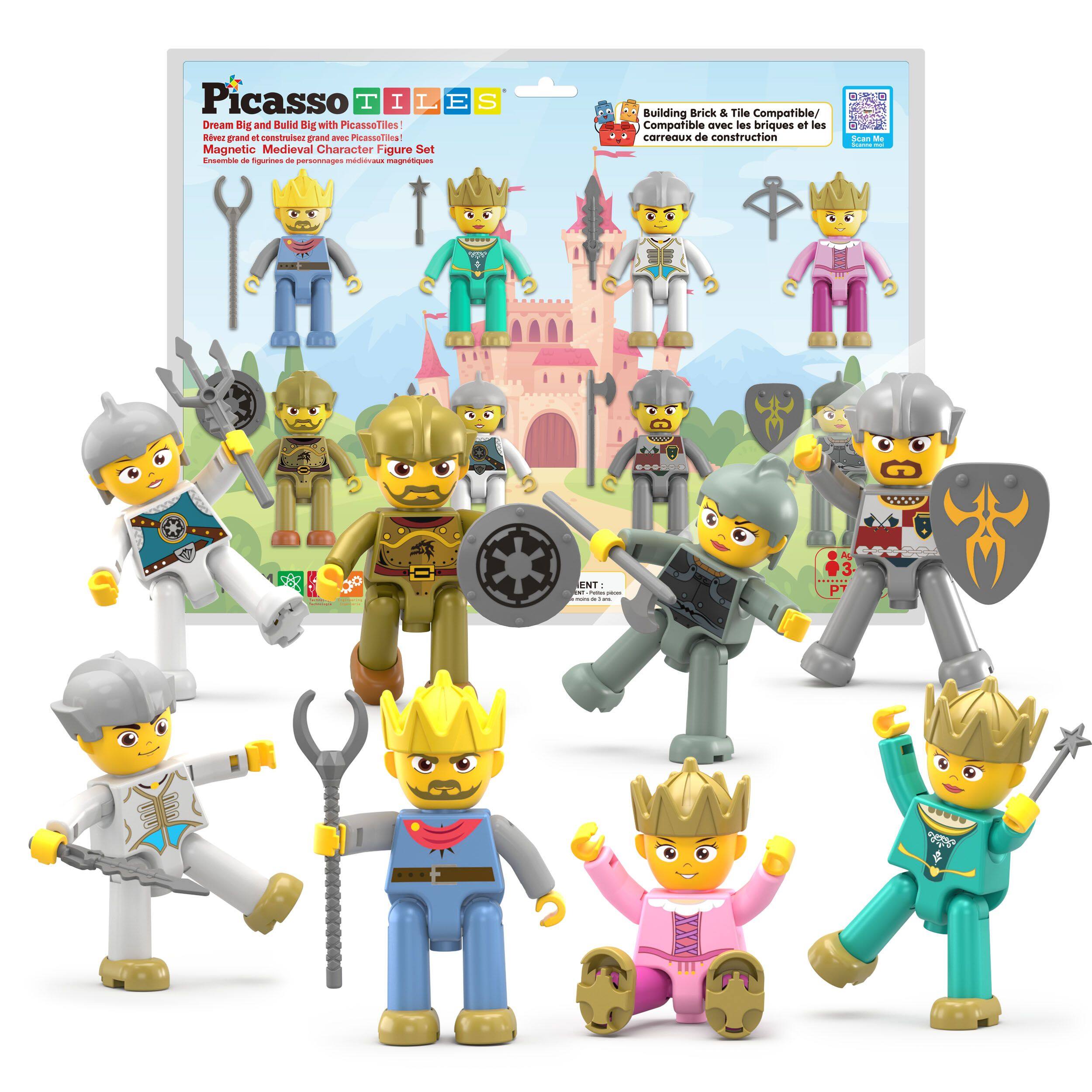 Picasso Tiles

Dream Big and Build Big with PicassoTiles!

Magnetic Medieval Character Figure Set

Ensemble de figurines de personnages médiévaux magnétiques

Building Brick & Tile Compatible / Compatible avec les briques et les carreaux de construction