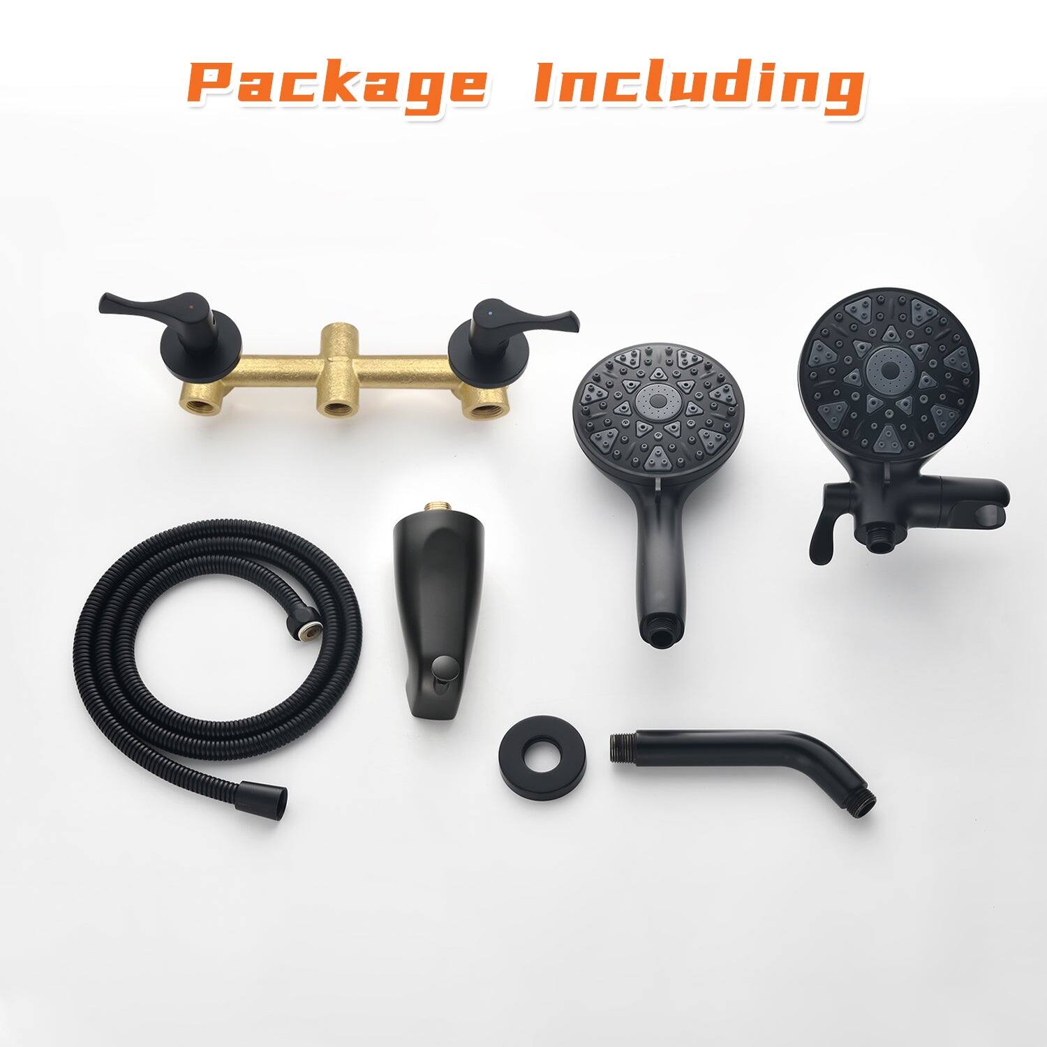 Package Including

- Faucet
- Showerhead
- Hose
- Hand Shower
- Drain
- Pipe Fittings