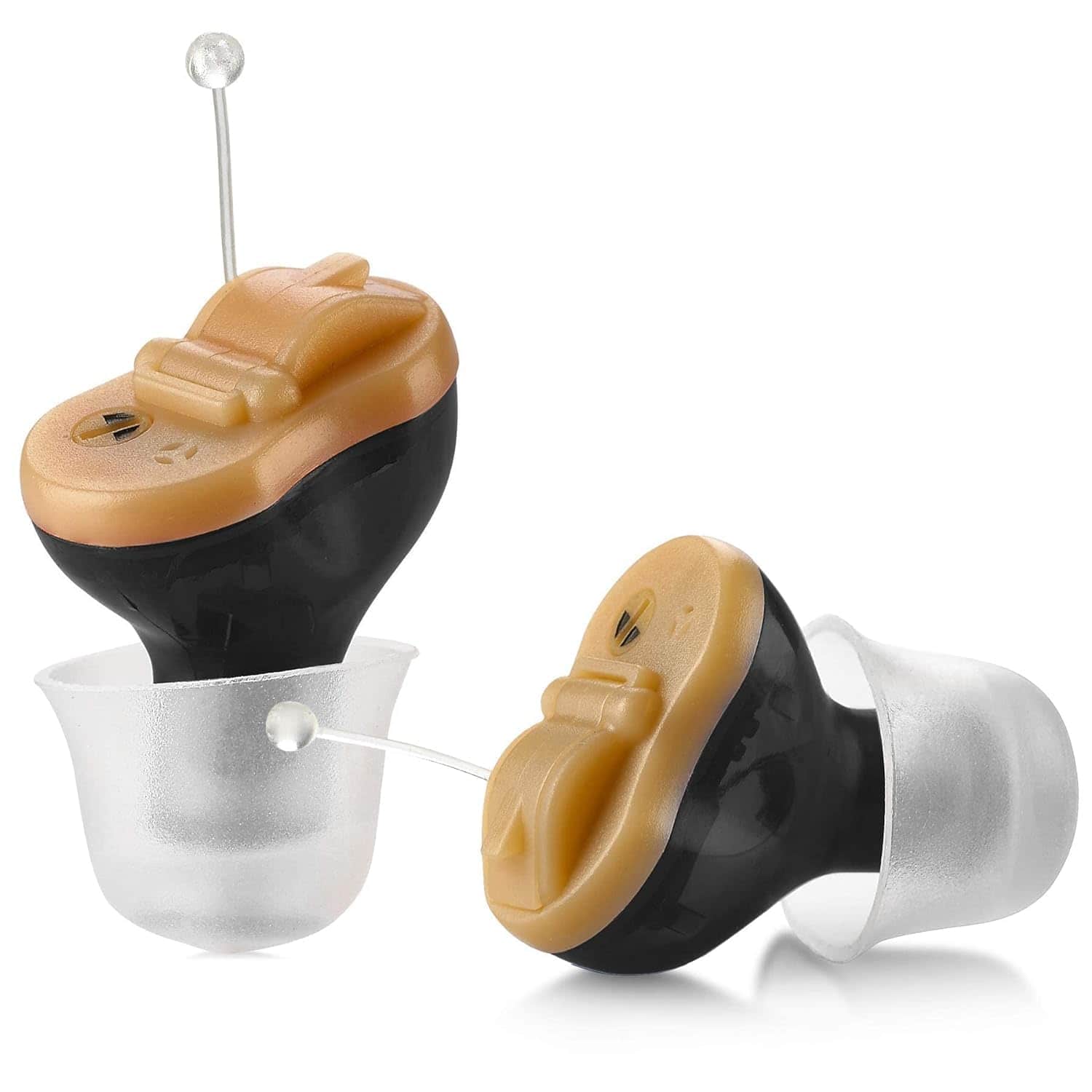 MEDca - Premium Digital Hearing Aid Amplifier - Invisible in Canal (CIC) in-Ear Mini Sound Enhancer Set, Near-Invisible - Black