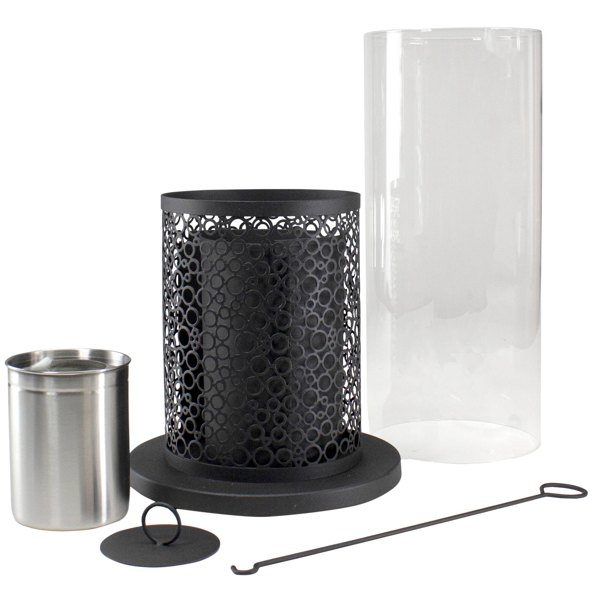 Alt View 4. Northlight - Bio Ethanol Round Portable Fireplace Decorative Base - 19.75" - Black - Black.